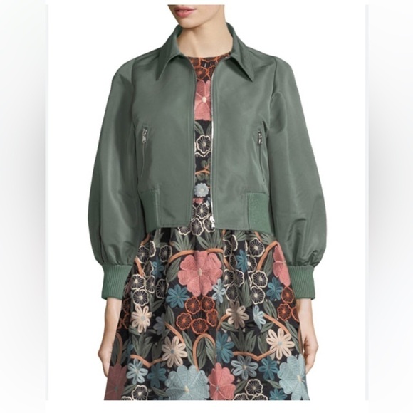 RED Valentino Jackets & Blazers - RED Valentino Satin Faille Cropped Bomber Jacket ✨ Size Small / IT 40